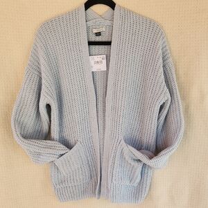 American Eagle Outfitters Light Gray Knit Cardigan